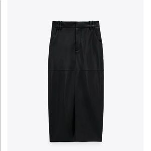 NWT Zara Faux Leather Pencil Skirt